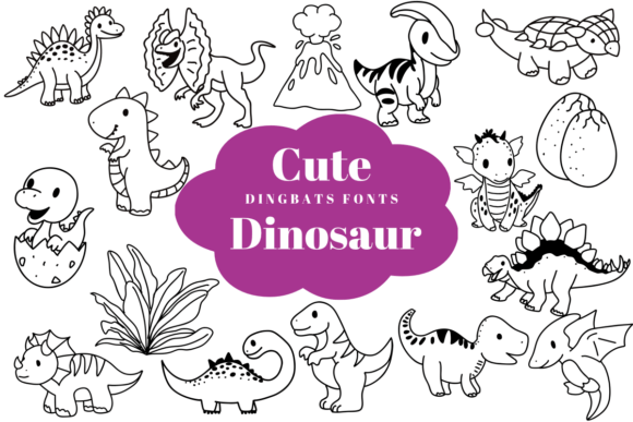 Cute Dinosaur: A Sketch-Style Font for Playful Designs