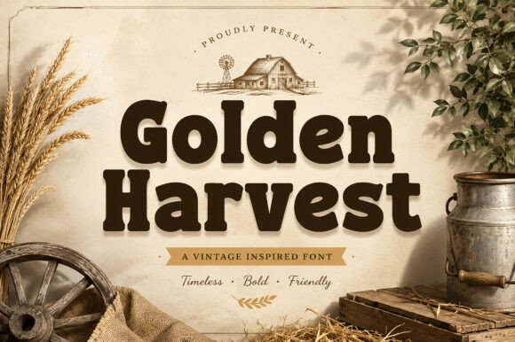 Golden Harvest: A Font Rooted in Rustic Charm