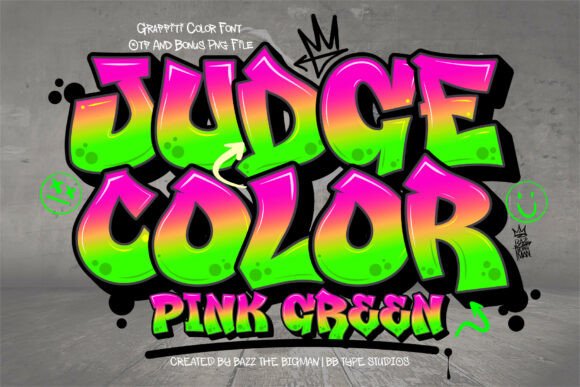 Judge Color Pink Green: A Graffiti Font for Bold Projects