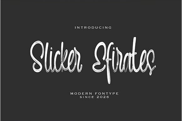 Slicker Efirates: A Bold Handwritten Font for Modern Projects